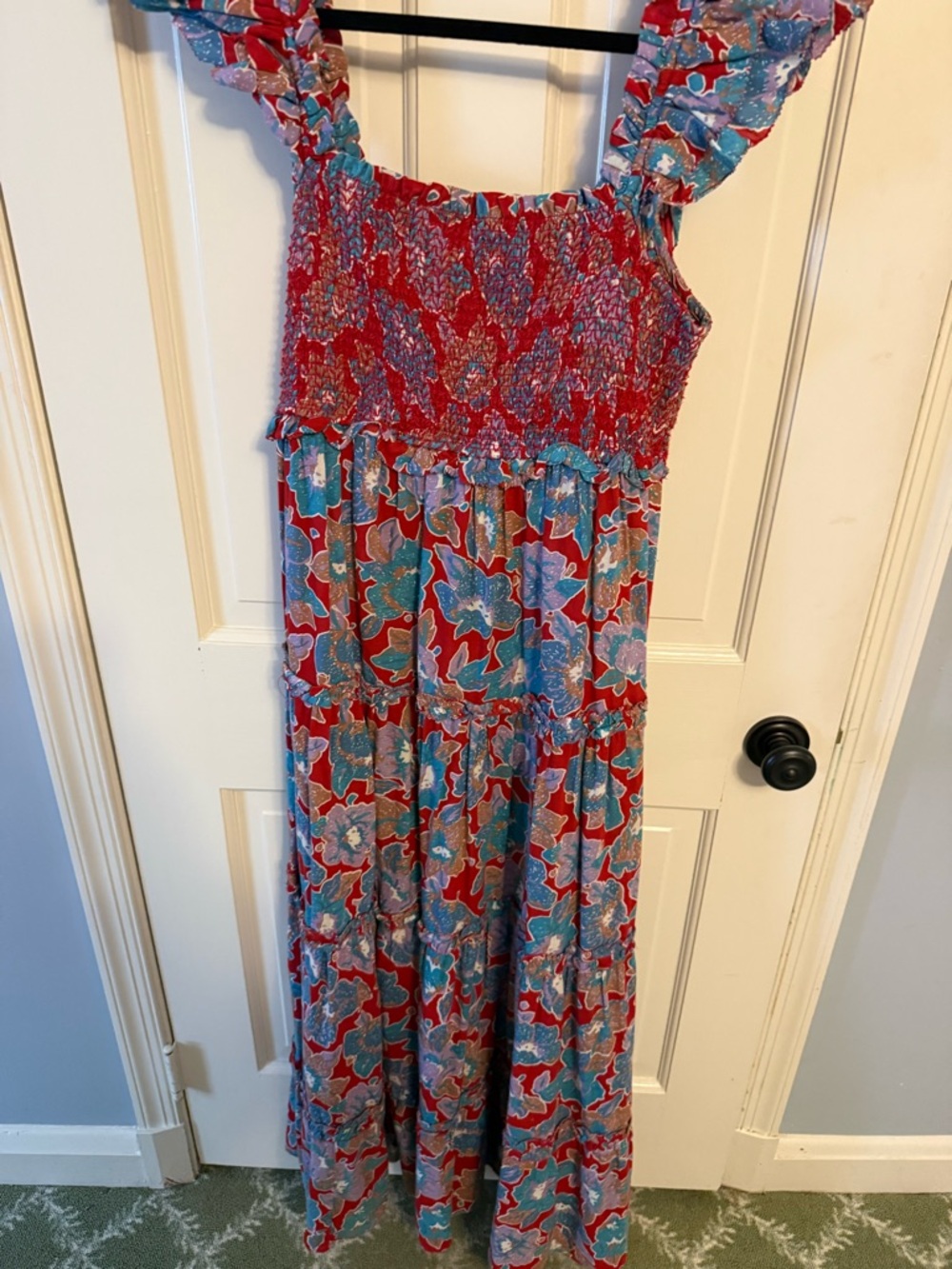 Love the label Floral Maxi Dress in Red and Blue. Excellent condition size large
